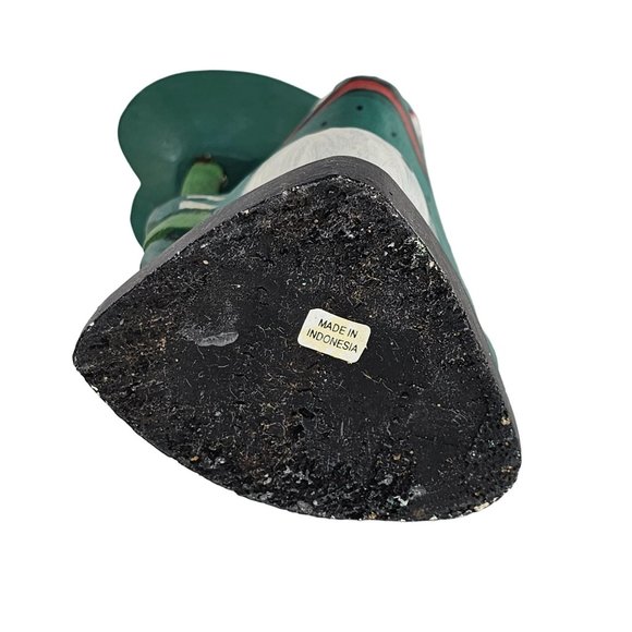 Vintage Wood Carved Frog Leaf Umbrella Folk Art Hand Painted - Picture 8 of 10